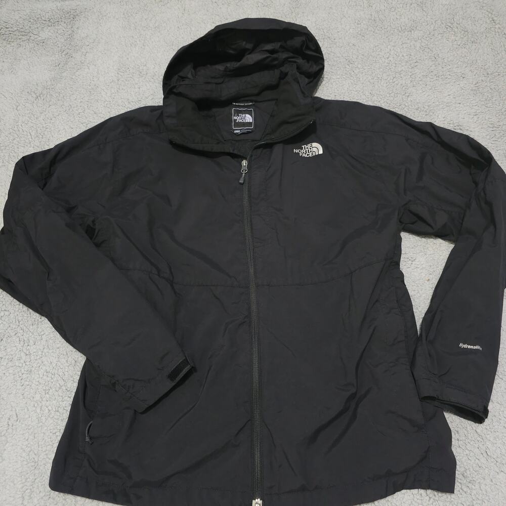 The North Face HyVent Jacket Mens XL Black Hooded Waterproof Windbreaker